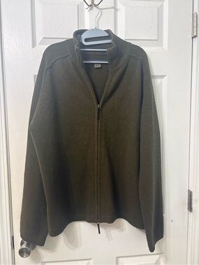 Field & Stream Olive Green Full-Zip Knit Jacket